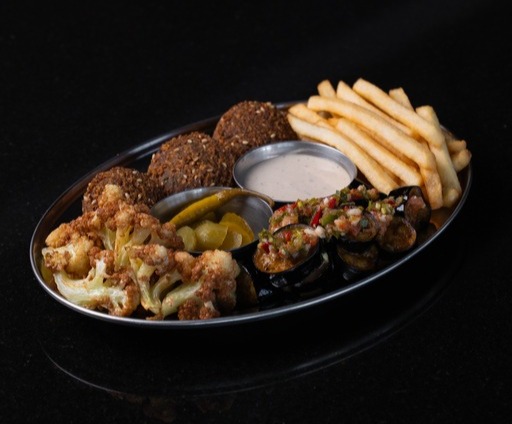 Falafel, Potato, Cauliflower, Eggplant